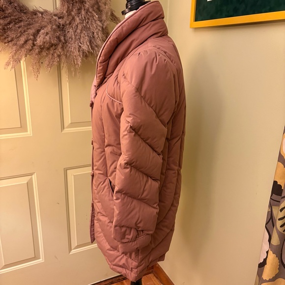 VINTAGE Mauve Duck Down Puffer Coat size S - Picture 3 of 16